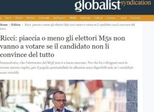 Ricci: piaccia o meno gli elettori M5S non vanno a votare se il candidato non li convince del tutto